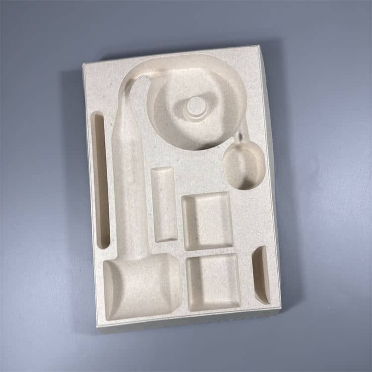 Biodegradable bagasse electronics tray insert