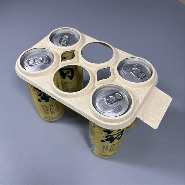 Porta-latas de cerveja de polpa moldada biodegradável e reciclável