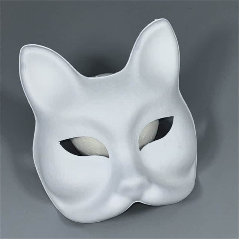 Máscara de raposa felina com meia face DIY