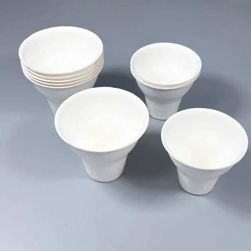 Kompostierbare Pappbecher aus Zuckerrohr-Bagasse