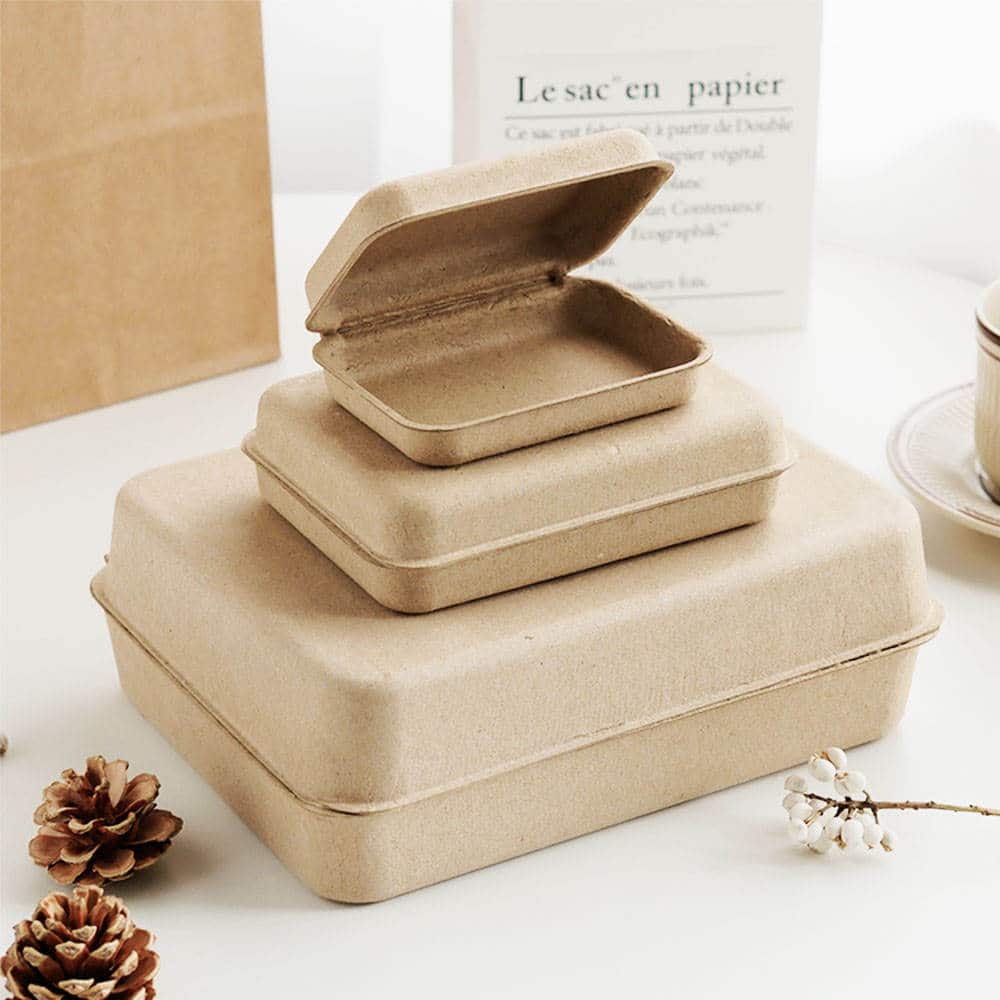 Boîte cadeau biodégradable en pâte à papier moulé 