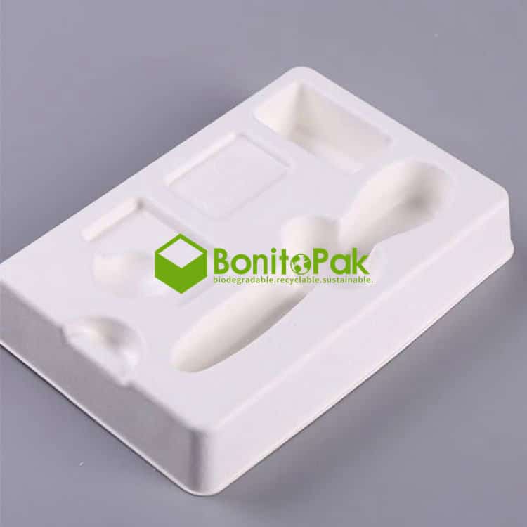 Custom Sugarcane Molded Pulp Insert Tray for Office Gift Sets