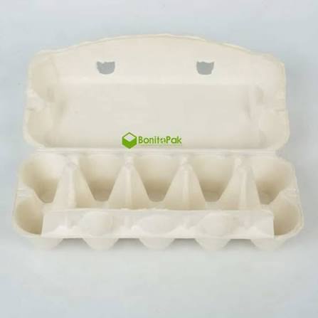 egg cartons stacked on a pallet showing reinforced lid profile