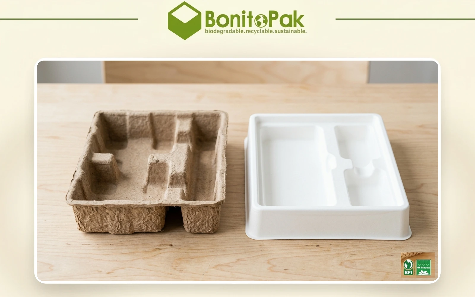 Wet Pressing vs Dry Pressing Molded Pulp Trays Comparison by BonitoPak