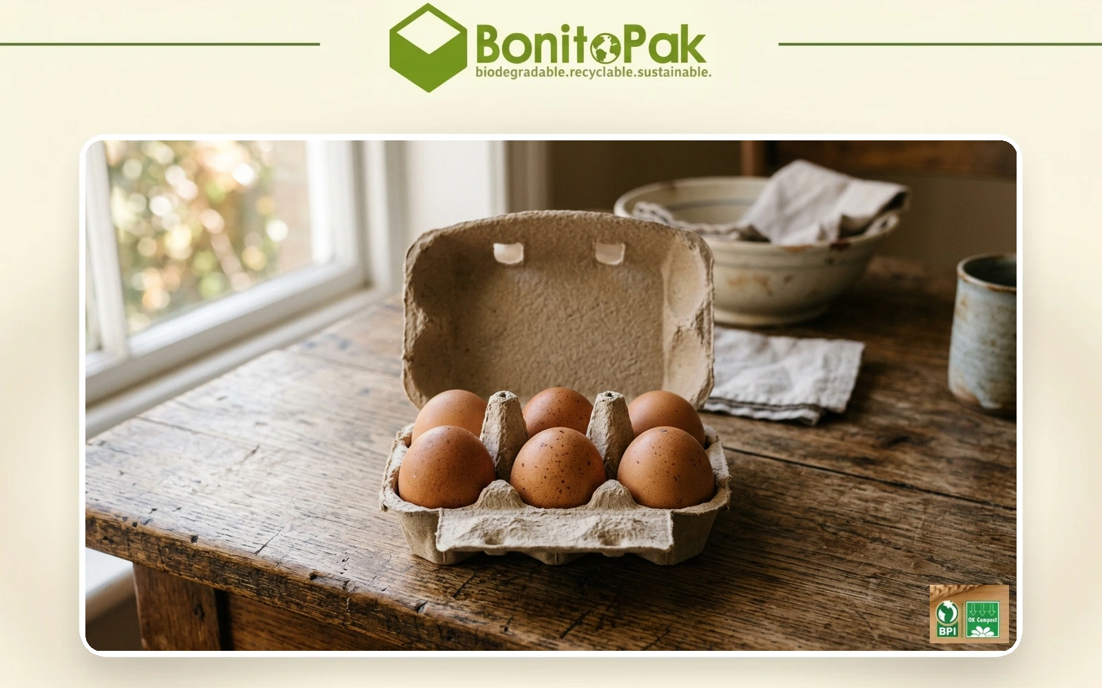 Biodegradable egg cartons compared with plastic after burial in soil